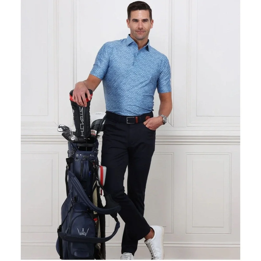 NWT Collars & Co Mens Tech Pull On Pants 32x30 Navy Blue Stretch Casual Golf